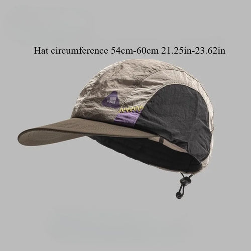 Color Matching Baseball Cap Summer Thin Breathable Quick-drying Hat Flat-brimmed Casual Sun Protection Caps Men and Women
